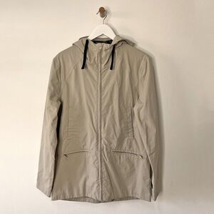 Elvine Colton Beige Full Zip Hooded Lightweight Jacket